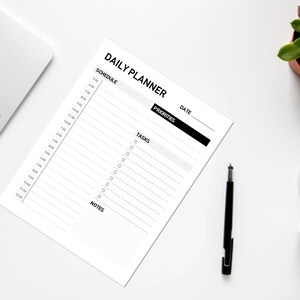 PRINTABLE- Daily Planner- Instant Download- Minimalist-Daily Tracker