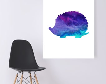 WATERCOLOR- Porcupine- Woodland Creature-Digital Wall Art