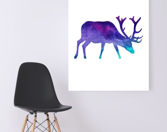 WATERCOLOR- Moose- Woodland Creature-Digital Wall Art