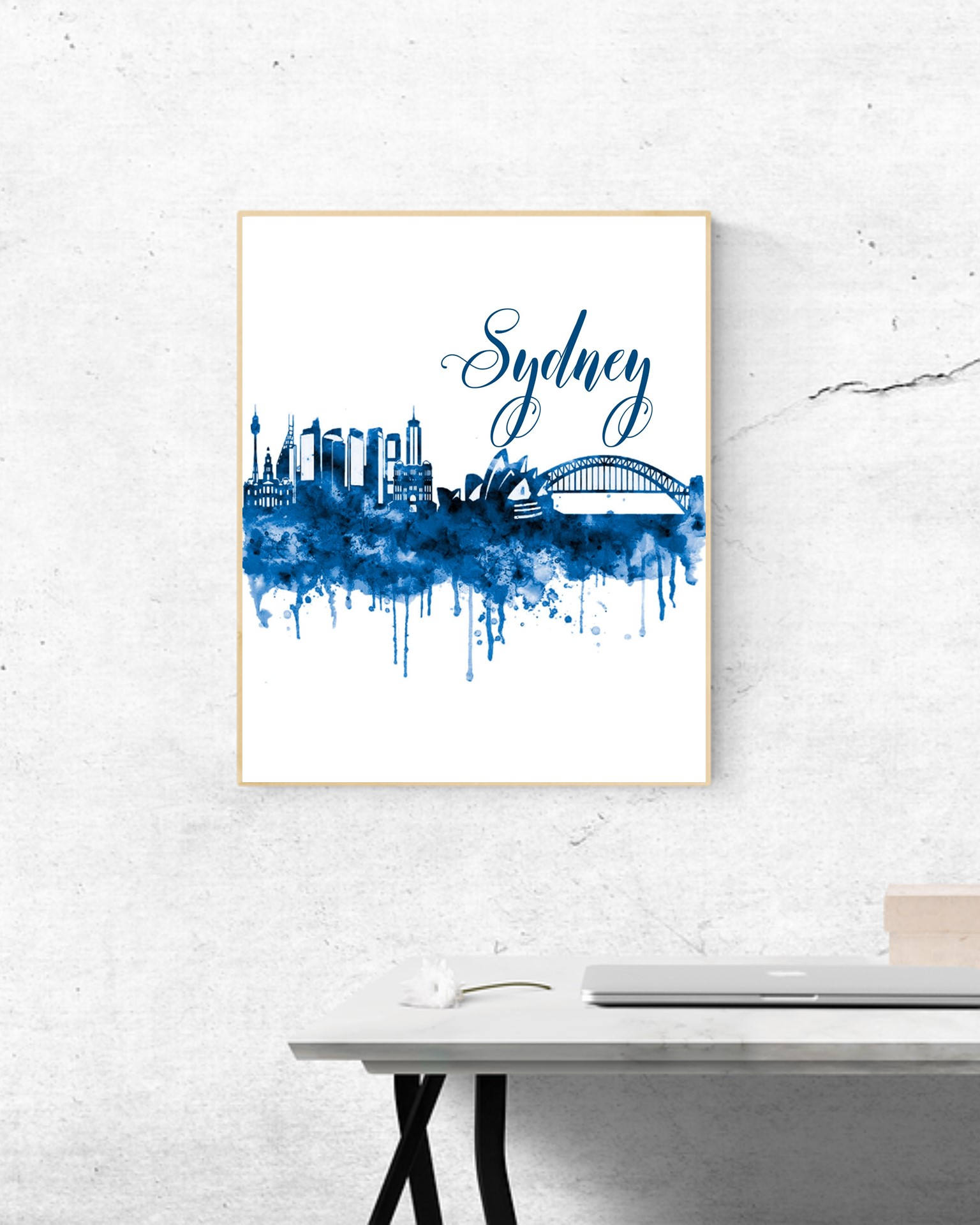 Watercolor Blue Sydney Wall Art Sydney Print Famous Etsy