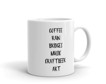 MUGS -Minimalist- Portland Words- Ceramic Mug