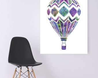 WATERCOLOR- Hot Air Balloon-Digital Wall Art