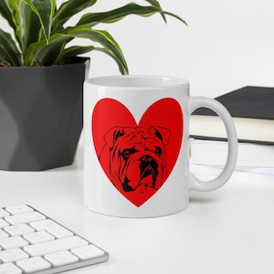 MUG- English Bulldog Heart-Furbaby-Dog Lover-Ceramic