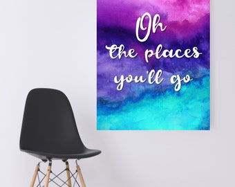 WATERCOLOR- Oh The Places You'll Go-Digital Wall Art