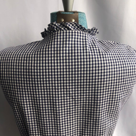 1950s navy blue gingham bolero blouse by Simely - image 7