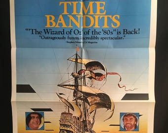 Original 1982 Time Bandits One Sheet Movie Poster, Sean Connery, John Cleese, Monty Python, Shelley Duvall