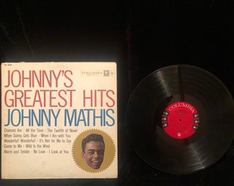 Original Vintage 1958 Johnny Mathis Johnny's Greatest Hits Vinyl Record LP Columbia CL 1133