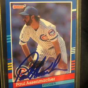 Paul Assenmacher Donruss 1991 Gesigneerde Honkbalkaart #144 Chicago Cubs