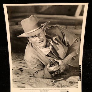 Original El Dorado 1966 8x10 Press Movie Black & White Photograph Cowboy Western Country John Wayne