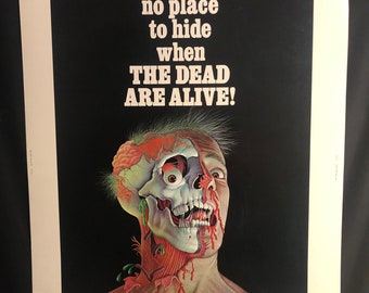 Original 1972 The Dead Are Alive 30x40 Movie Poster, Horror, Zombie, Alex Cord