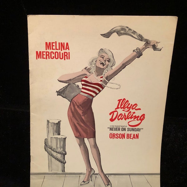 Original 1960 Never On Sunday Movie Program Sexploitation Melina Mercouri