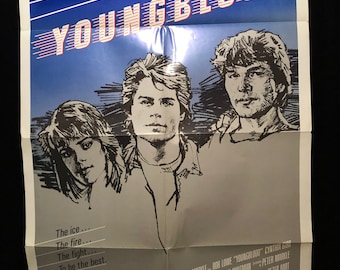 Original 1986 Youngblood One Sheet Movie Poster Patrick Swayze, Rob Lowe, Cynthia Gibb