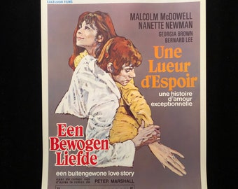 Original 1971 El cartel de la película belga Raging Moon Malcolm McDowell