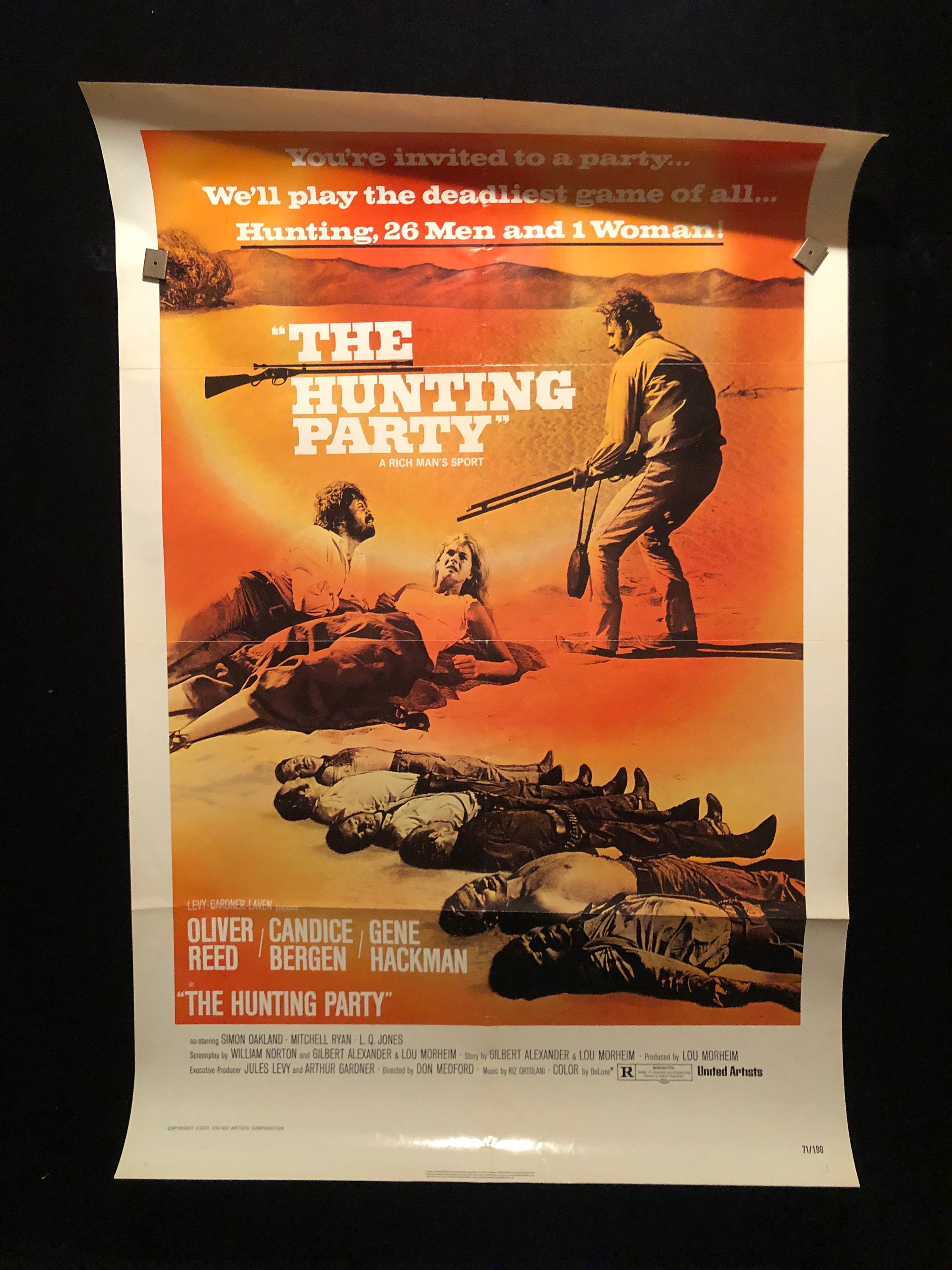 Original 1971 the Hunting Party One Sheet Movie Poster Oliver Reed