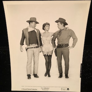 Original El Dorado 1966 8x10 Press Movie Black & White Photograph Cowboy Western Country John Wayne
