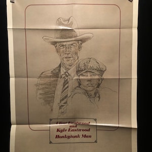 Original 1982 Honkytonk Man One Sheet Movie Poster Clint Eastwood, Honky Tonk Man