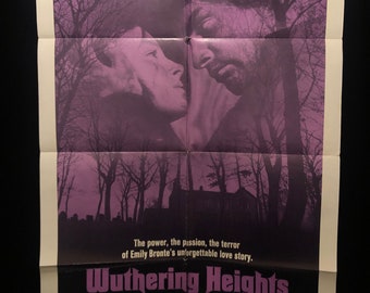Original 1971 Wuthering Heights One Sheet Movie Poster, Timothy Dalton, Anna Calder Marshall