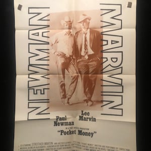 Original 1972 Pocket Money One Sheet Movie Poster Paul Newman, Lee Marvin, Cowboy, Western, Country