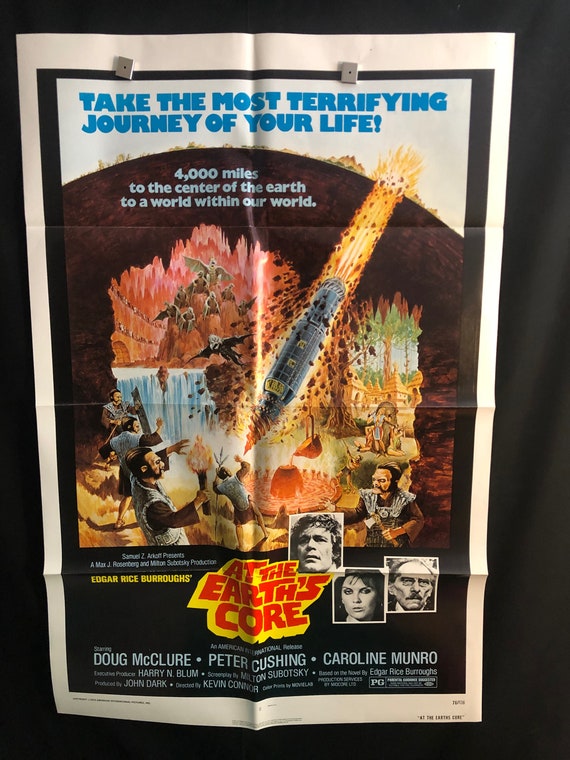 Original 1976 At The Earth S Core One Sheet Movie Poster Etsy