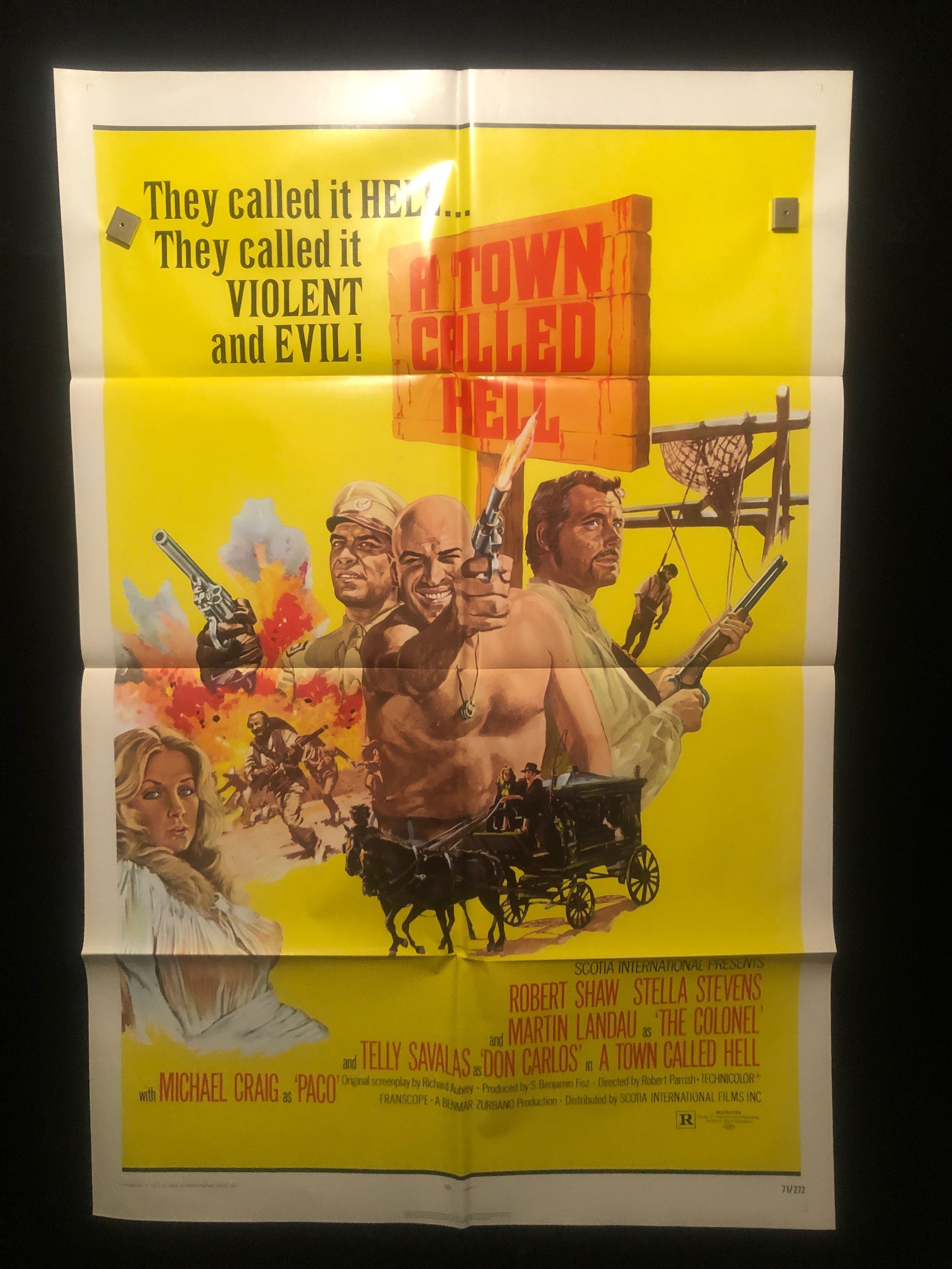 Original 1971 A Town Called Hell One Sheet Movie Poster Telly