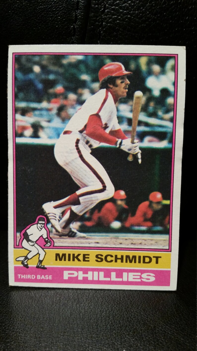 Mike Schmidt Topps 1976 Baseball Card 480 Philadelphia Etsy