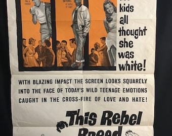 Original 1960 This Rebel Breed One Sheet Movie Poster, Teen, Sexploitation, Exploitation, Bad Girl, Sexy