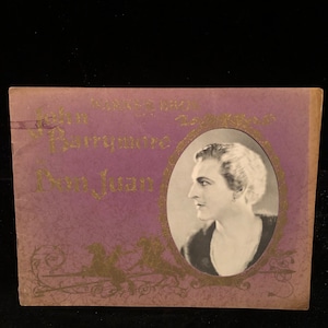 Original SÄLLSYNTA 1926 Don Juan Die Cut Film Program John Barrymore, Mary Astor