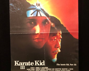 Original 1989 The Karate Kid Part 3 Jugoslawien Russische Film Poster, Ralph Macchio, Pat Morita, Kampfsport, Cobra Kai