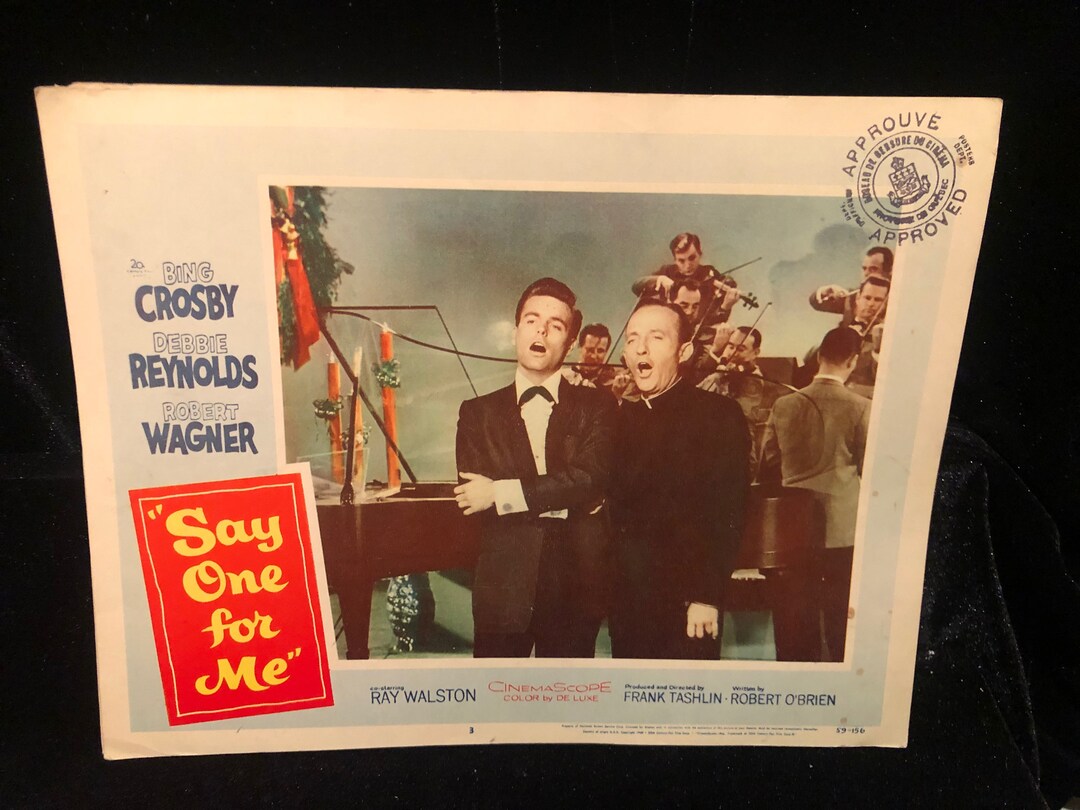 Original 1959 Say One for Me Lobby Card Movie Poster, Bing Crosby