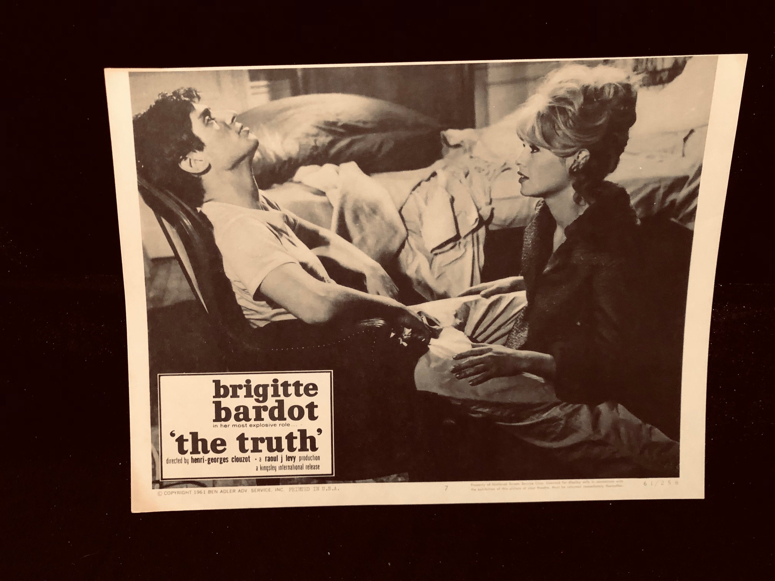 Original 1961 Brigitte Bardot the Truth La Verite Lobby Card Movie