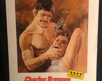 Original 1974 Rider On The Rain 30x40 Movie Poster, Charles Bronson, Death Wish