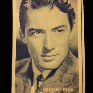 Original 1947 Gregory Peck Turf Cigarette Card, Movie, Star, Hollywood, Vintage, MGM