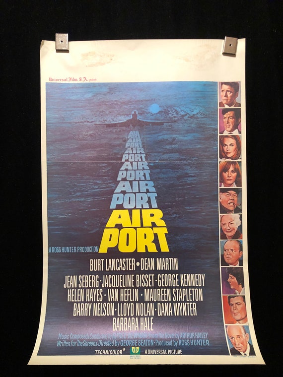 Original 1970 Airport Belgian Movie Poster Burt Lancaster Dean