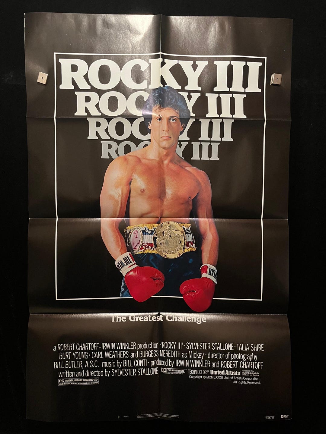 1982年オリジナル『ロッキー3』ワンシート映画ポスター シルベスター