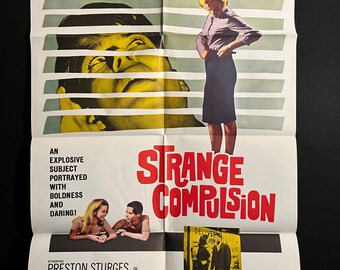 Original Strange Compulsion 1964 One Sheet Movie Poster Voyeur Noir Sexploitation