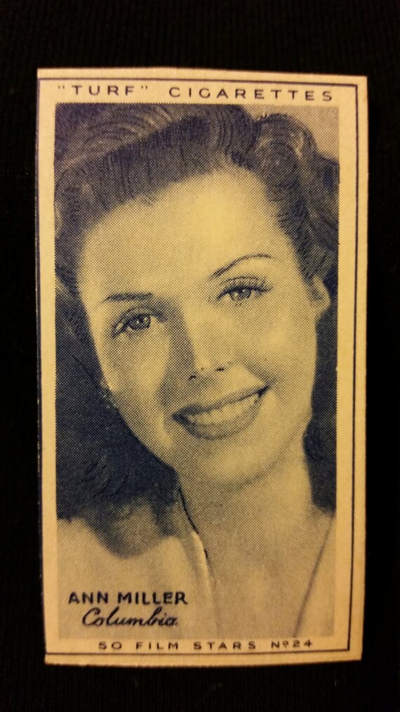 Original 1947 Ann Miller Turf Cigarette Card, Vintage, Hollywood, Star,  Movie, Poster, Columbia