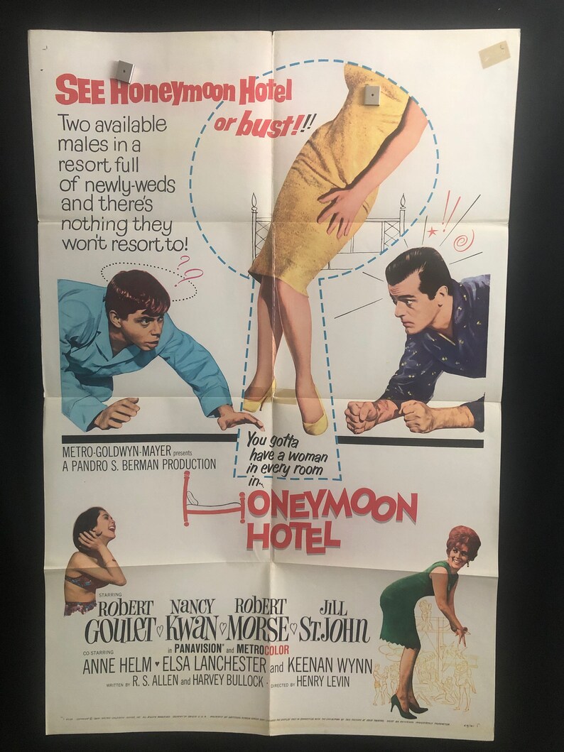 Original 1964 Honeymoon Hotel One Sheet Movie Poster Robert Etsy