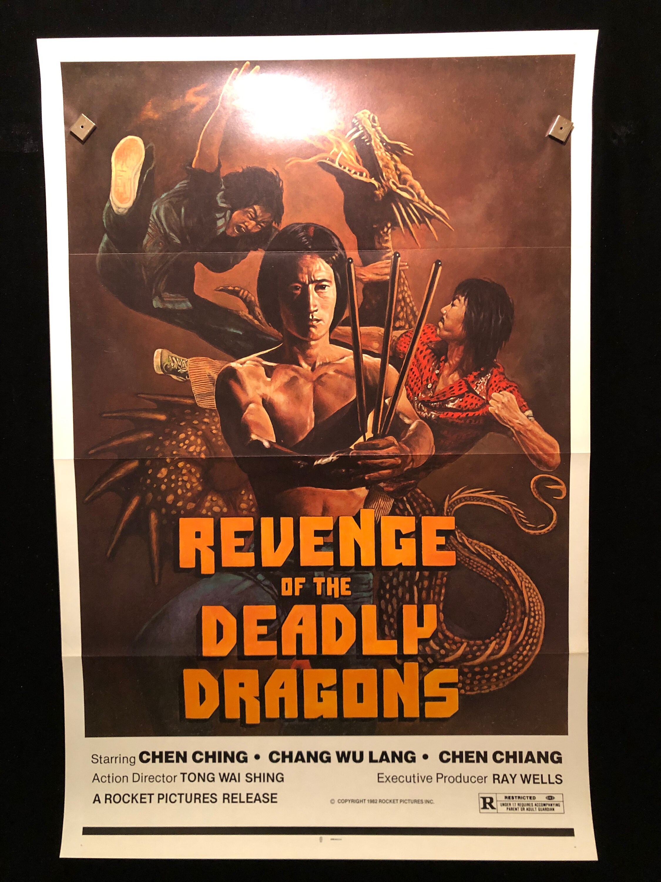 Original 1982 Revenge of the Deadly Dragons One Sheet Movie Poster 