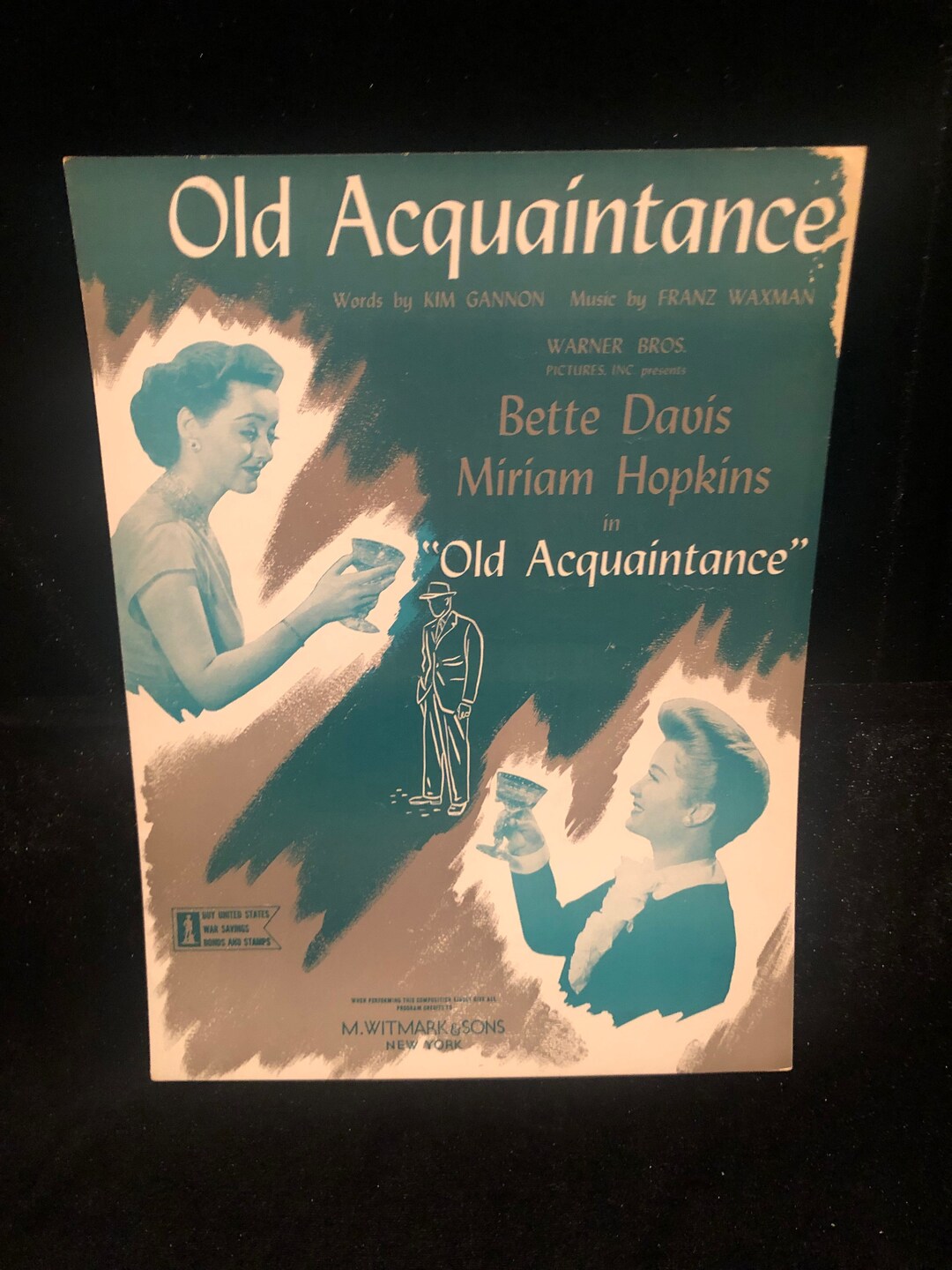 Original 1943 Old Acquaintance Movie Piano Sheet Music Book Bette Davis ...