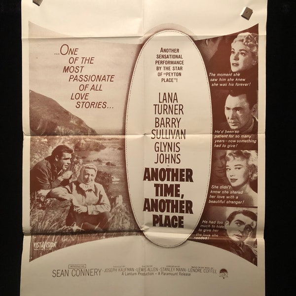 Original 1960 Another Time Another Place Military One Sheet Movie Poster, Lana Turner, Barry Sullivan