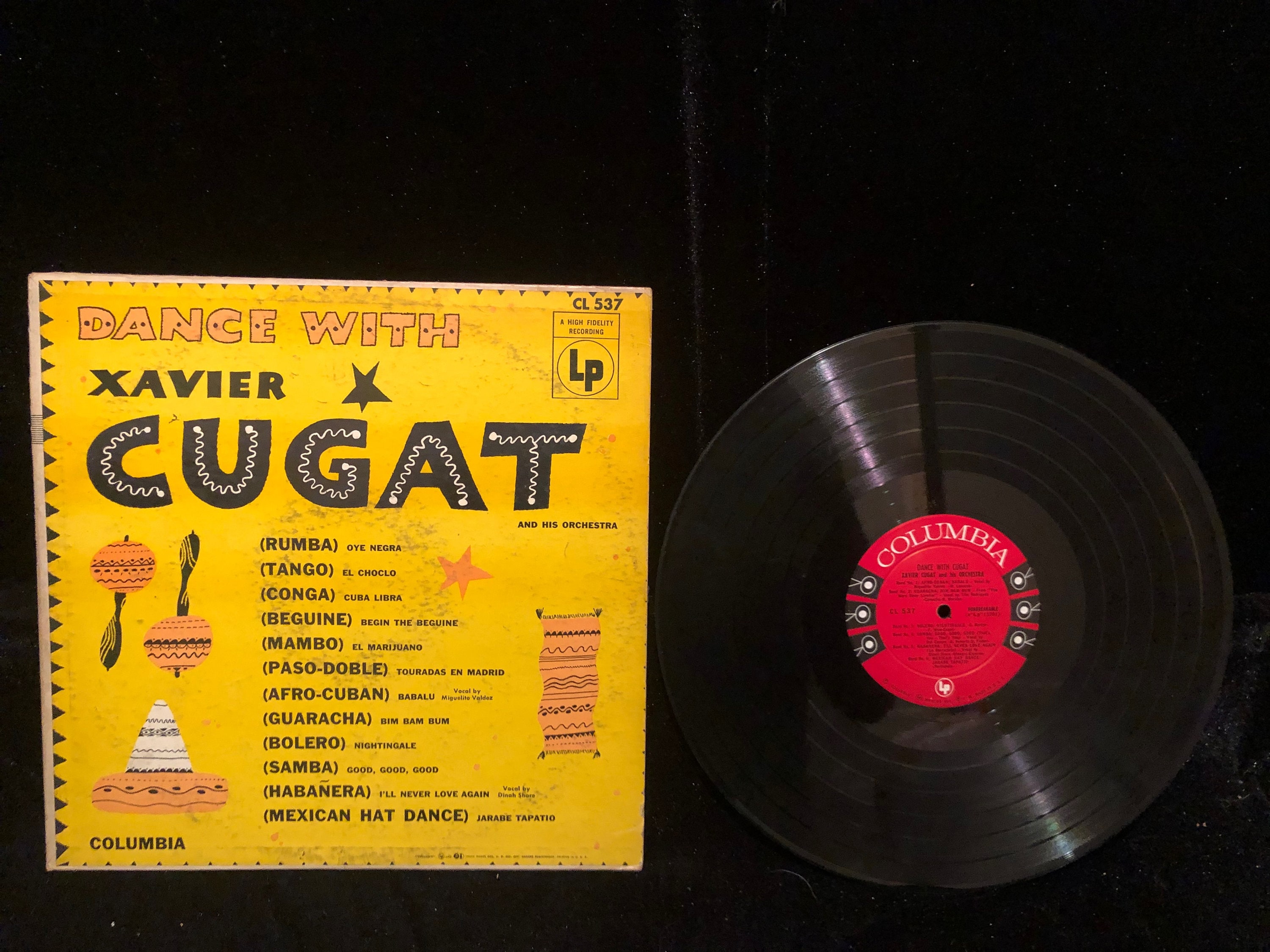 Original 1950s Dance With Xavier Cugat Vinyl Record LP Album CL