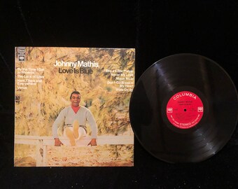 Original Vintage 1968 Johnny Mathis Love Is Blue Vinyl Record LP Columbia CS 9637