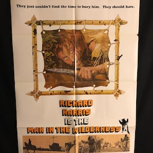 Original 1971 Man In The Wilderness One Sheet Movie Poster Richard Harris, Cowboy, Western, Country
