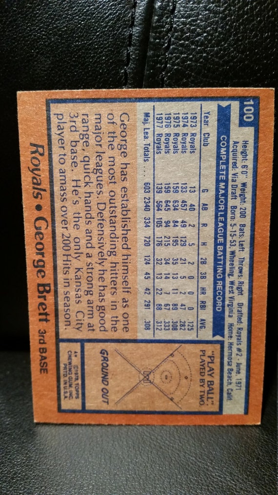 GEORGE BRETT 1978 Topps #100 Baseball Card Kansas City Royals