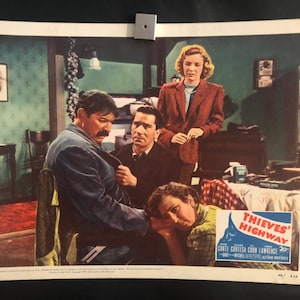Originele 1949 Thieves Highway Lobby Card Movie Poster Noir, Richard Conte, Lee Cobb