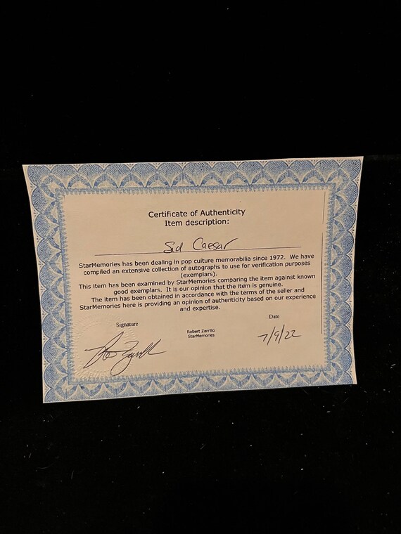 Original 1970s Sid Caesar Signed Autographed 8x10… - image 2