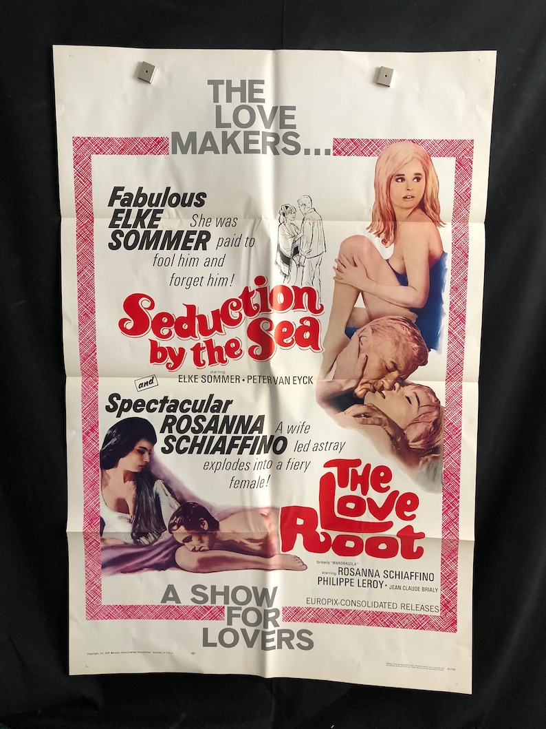 Original 1967 Seduction By The Sea/The Love Root AKA Mandragola One Sheet Movie Poster, Sexploitation, Bad Girl, Elke Sommer image 1
