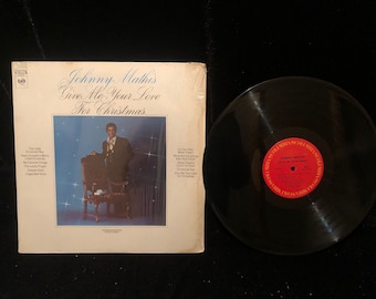 Original Vintage 1969 Johnny Mathis Give Me Your Love For Christmas Vinyl Record LP Columbia CS 9923