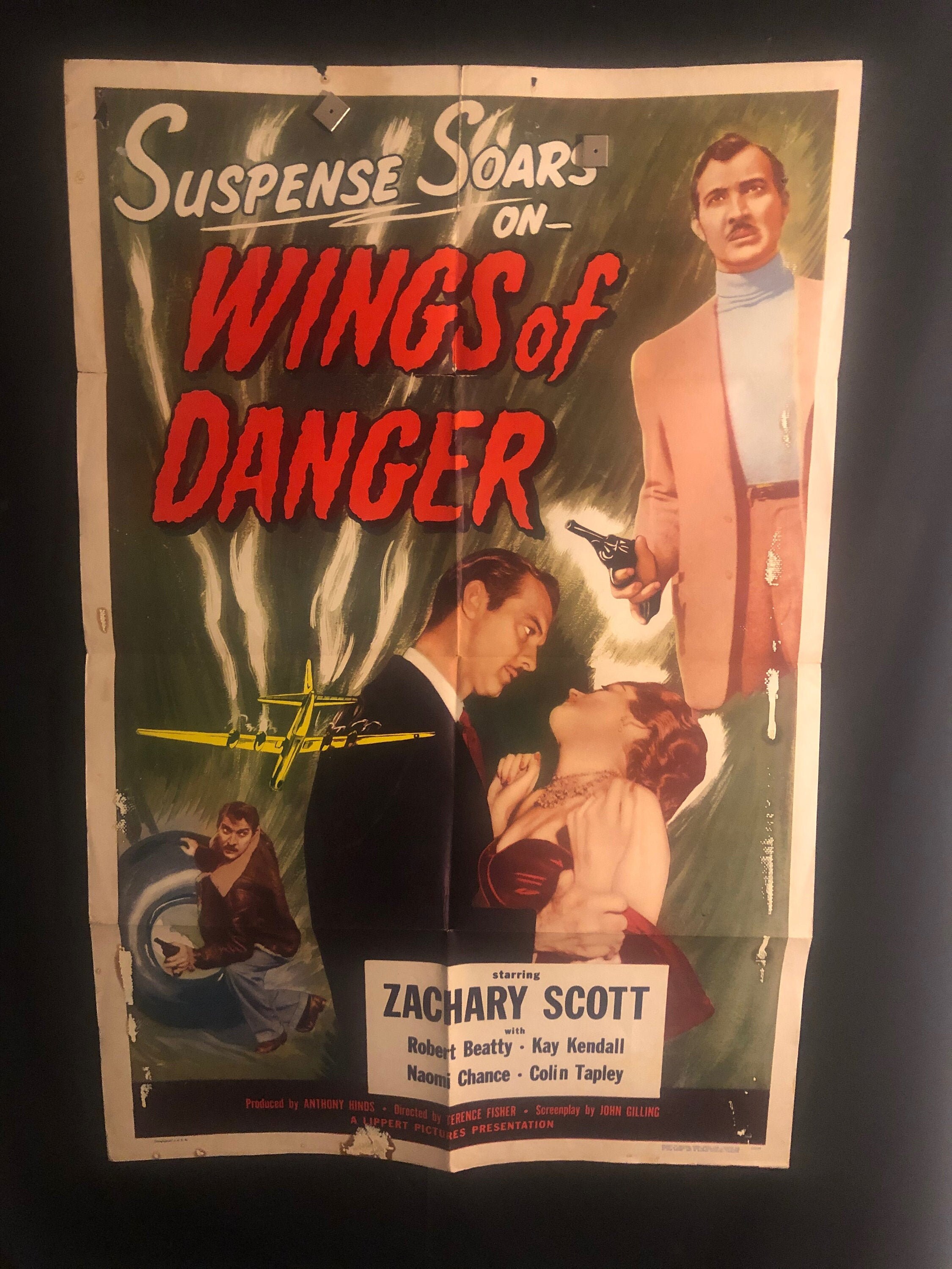 Original 1952 Wings of Danger One Sheet Movie Poster Noir Etsy
