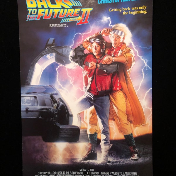 Original 1989 Back To The Future 2 Advance Small French Movie Poster, Michael J Fox, Christopher Lloyd